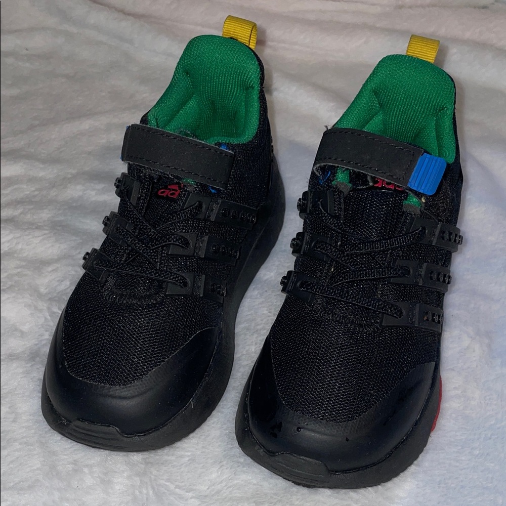 adidas Kids Black and Green Sneakers